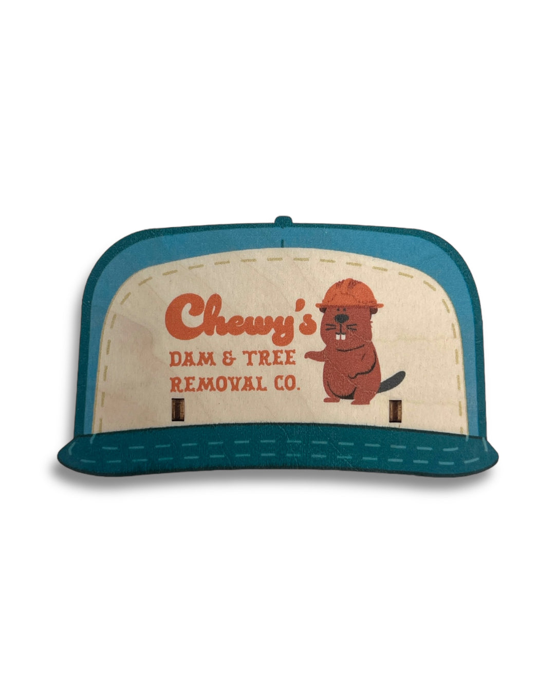 Trucker hat for chewy the beaver pendulum clock