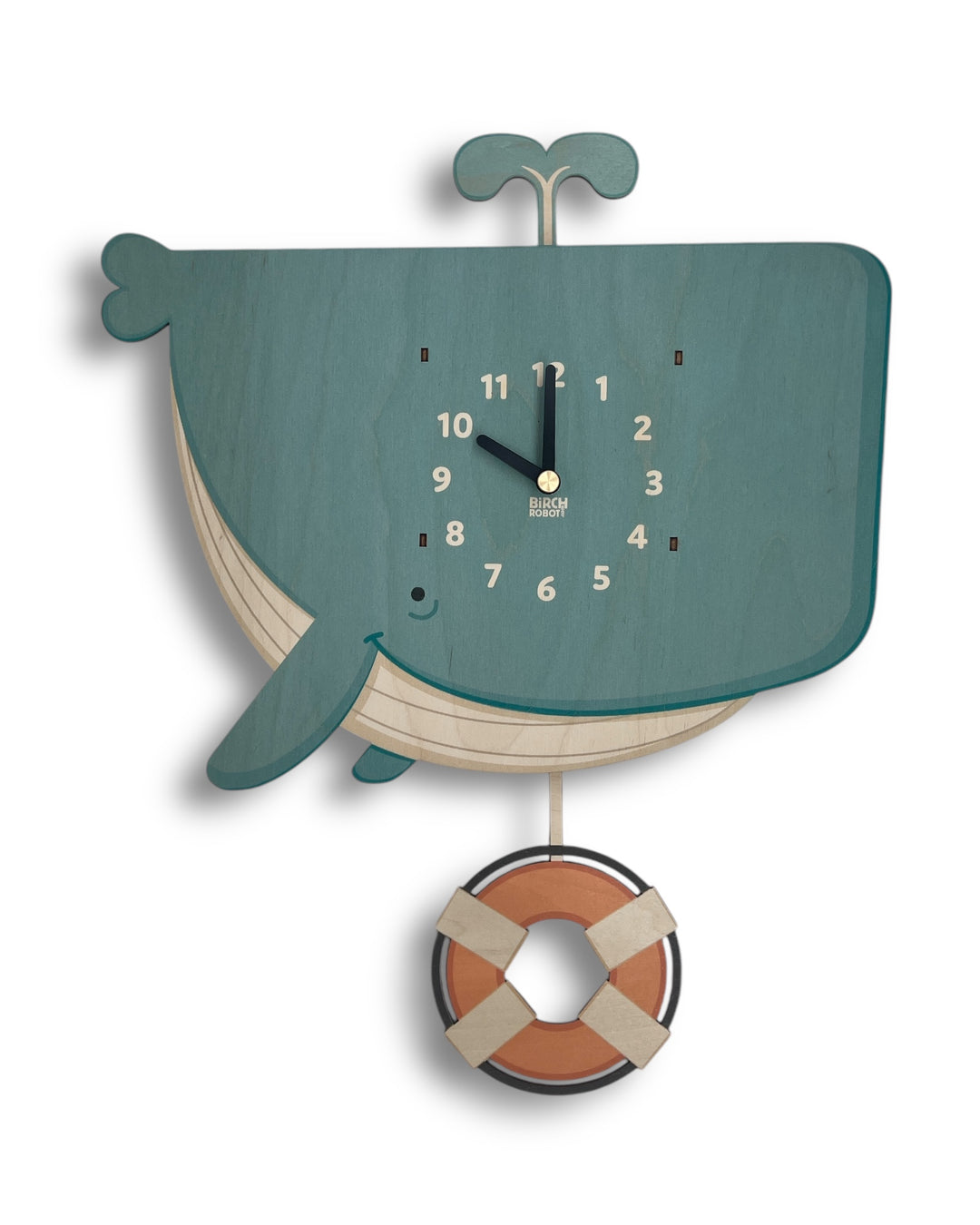 Whale pendulum wall clock for kids room