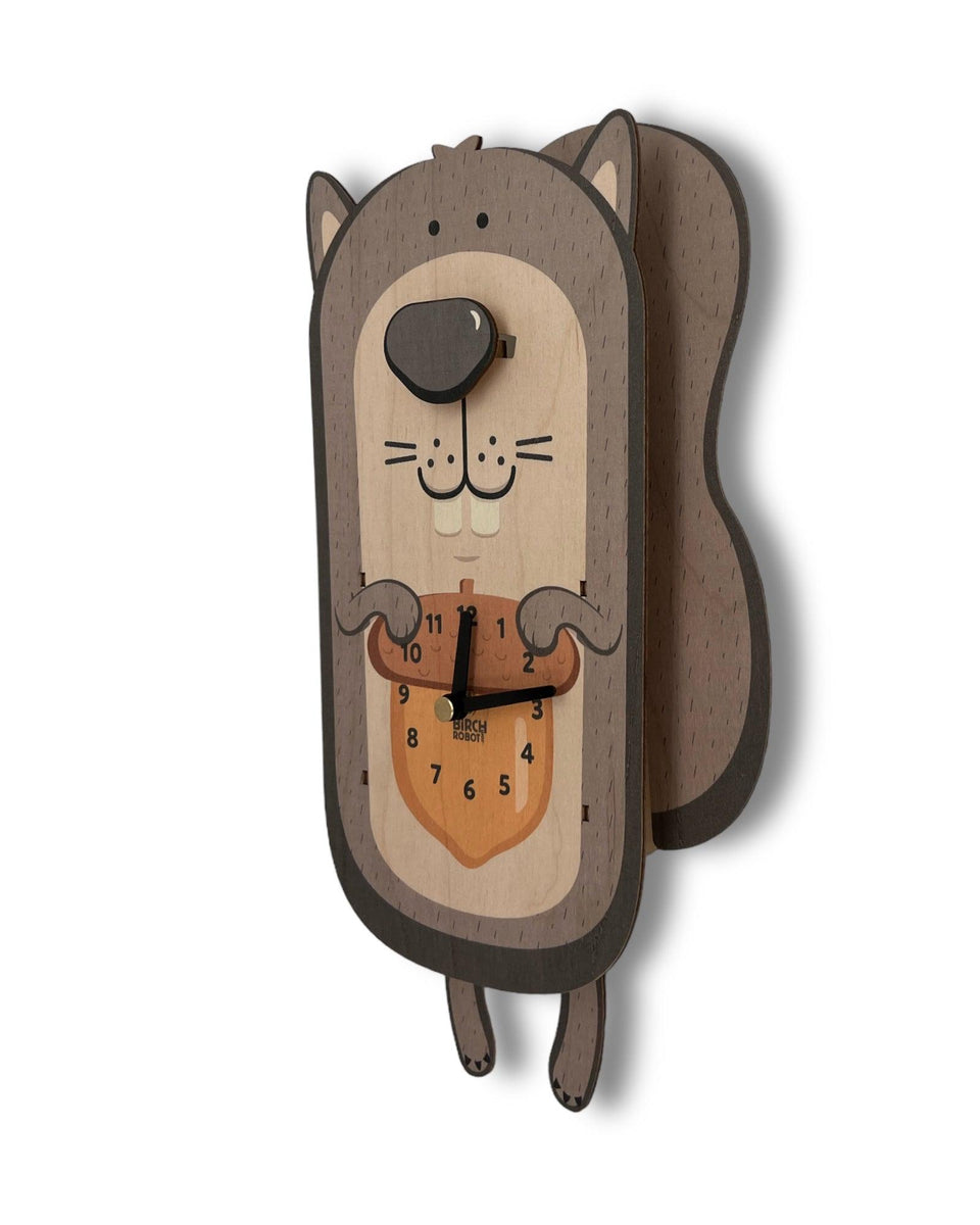 Kids Clocks | Squirrel Clock | Kids Wall Clock | Squirrel Pendulum ...