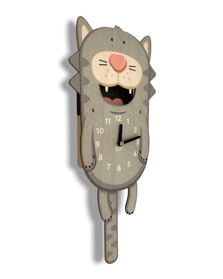 TOMMY and FISH pendulum wall clock with cute kitten