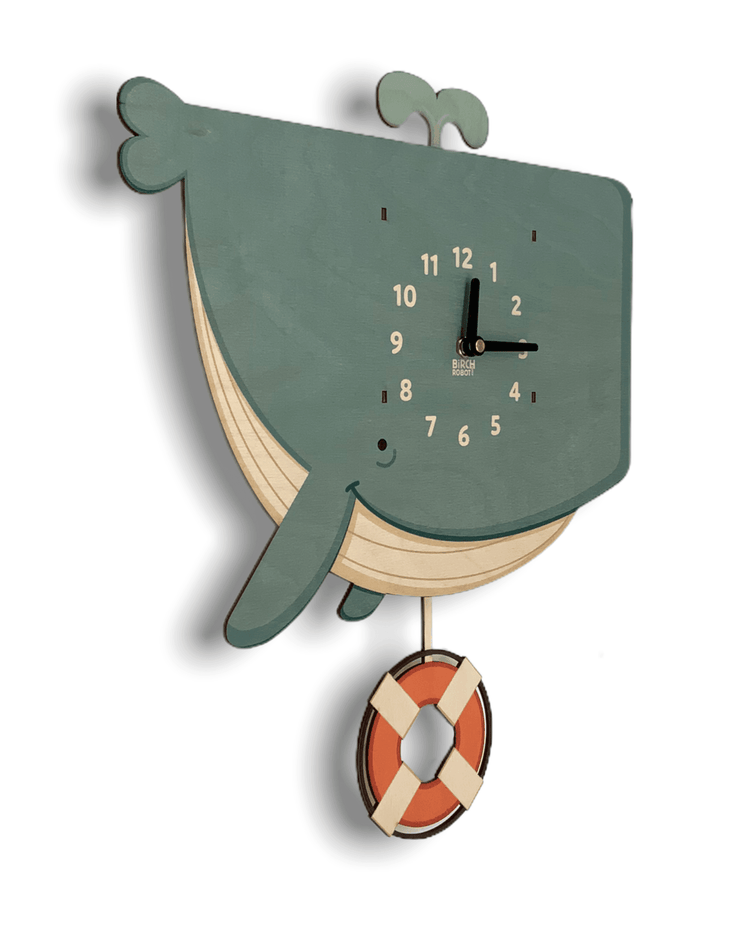 Kids Clock - Whale Pendulum Clock for Children - Ocean Animals Decor ...